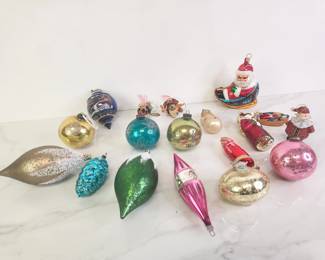 Lot 8335 Vintage Glass Resin Christmas Ornaments