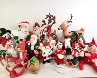 Lot 8229 Big Lot Vintage Annalee Santas Assorted Holiday Dolls