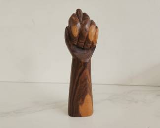 Lot 8507 Vintage Hand Carved Wooden Figa Fist Sculpture