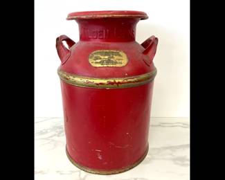 Lot 8418 Antique Lester S Bullock Tilden Metal Milk Can