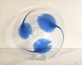 Lot 8450 Hand Blown Glass Platter Signed Peter Bramhall
