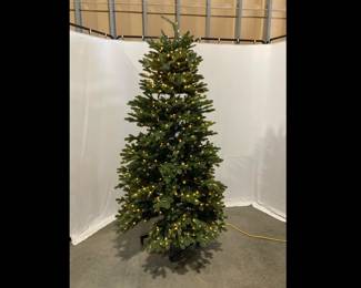 Lot 8357 7.5 ft Balsam Hill Lighted Fraser Fir FLIP Christmas Tree on Casters