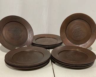 Lot 8332 14 Copper Charger Plates