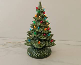 Lot 8287 Vintage Porcelain Lightup Christmas Tree