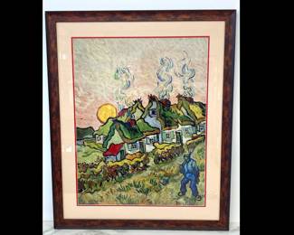 Lot 8403 Van Gogh Houses and Figure Painting Reproduction Wall Art