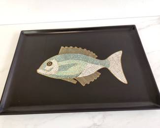 Lot 8502 Vintage MCM Couroc Lacquer Fish Tray