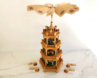 Lot 8426 German Christmas Pyramid w Nativity Scene AS IS