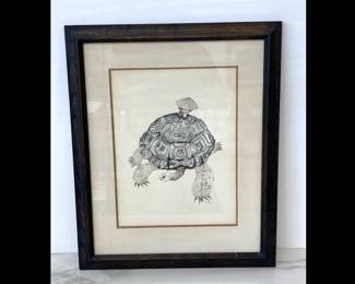 Lot 8416 Tortoise and Child Wall Art Signed Santiago