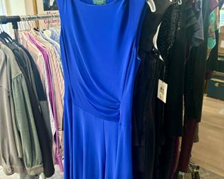 Racks of ladies dresses by; Ralph Lauren, White Black, TAHARI, TADASHI SHOJI, ADRIANNA PAPELL, SALS FOFTH AVENUE & more…