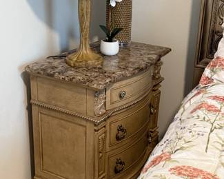Matching marble top bed side tables (1 of 2)