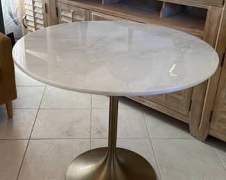 Marble top table w/gold base
