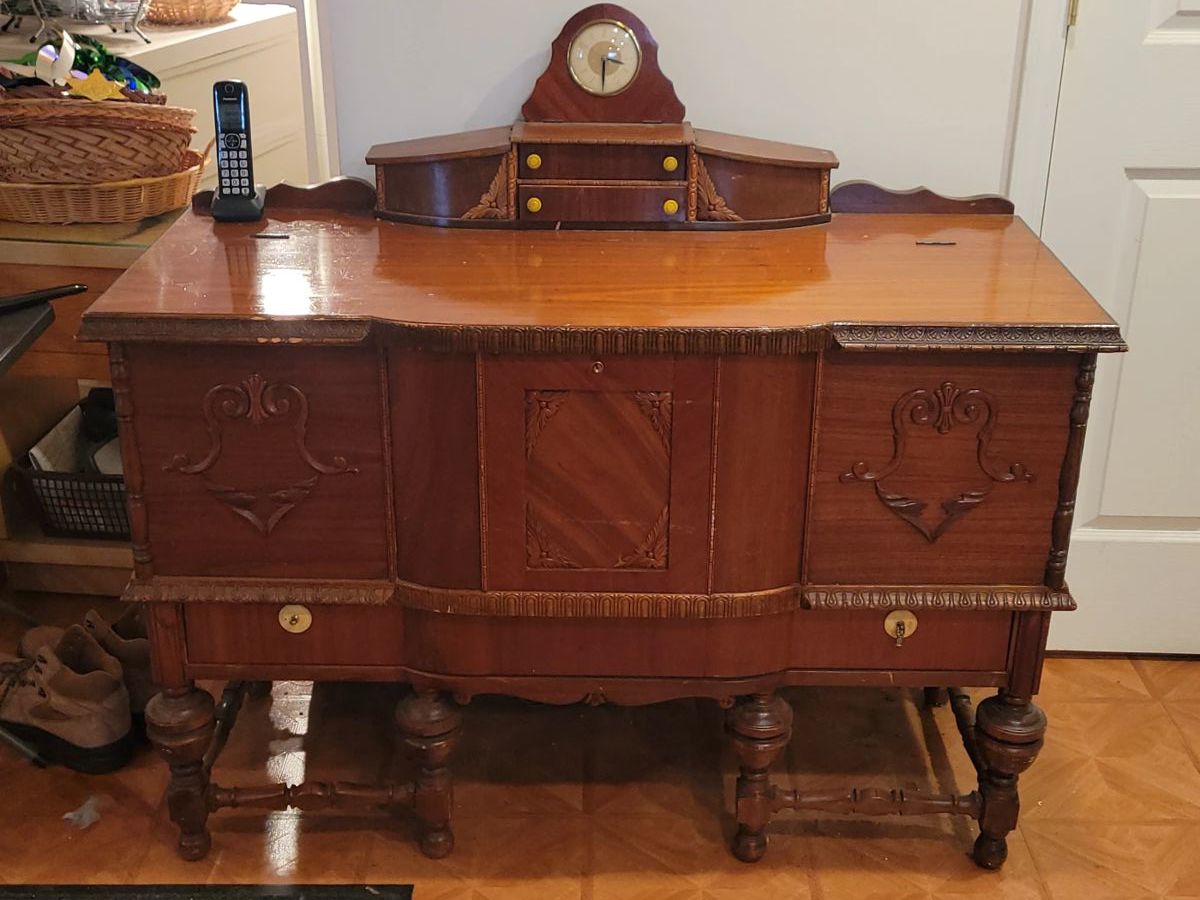 Vintage ornate cedar chest dresser 
