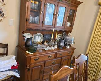 Solid Oak China Cabinet $375