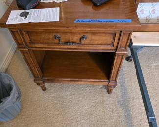 Pair of Henredon fruitwood nightstands