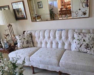 1950s French Provencial Sofa. $265.
Art Nouveau Eglomise Bistro Mirror.
This mirror is a work of art where the gold gilt is reverse painted.