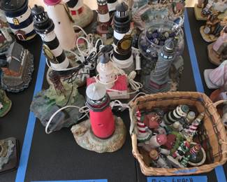 Large lighthouses $18 Each. Mini Lighthouses $6 Each.