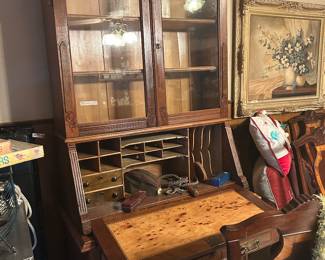 Antique wooden secretary