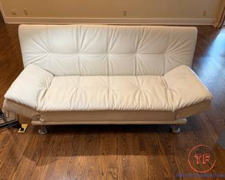 Convertible Style Faux Leather Futon