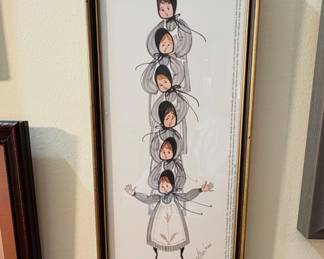 Six Loving Sisters" by artist Patricia Buckley Moss Lithograph (Signed 94/1000)