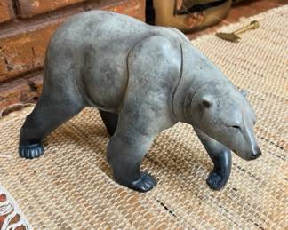 Polar Bear Sculpture" by artist Stephen Herrero. The sculpture is a limited edition figurine made from a composite of porcelain, ceramic, marble, and stone