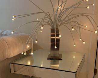 1970s Vintage Post Modern Hollywood Mirror Side Table (I have 2)