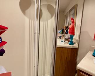 full-length, freestanding mirror—-Vintage Park Avenue White Floor Lamp