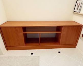vintage Mid-Century Modern Danish teak media credenza.
