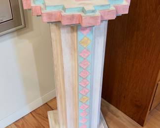 1980's Vintage Southwestern / Postmodern
Geometric Pedestal by Austin Prod.