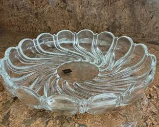 Vintage Mikasa Peppermint Clear glass platter.