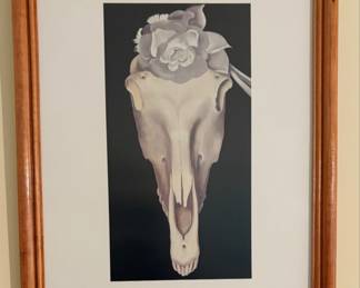 Georgia O'Keeffe Horses Skull With White Rose framed print
