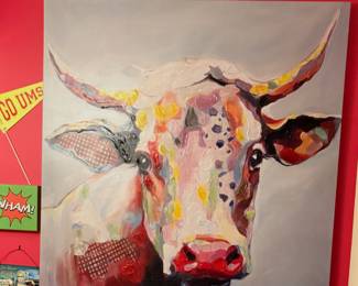 Bessie the Cow -print on canvas