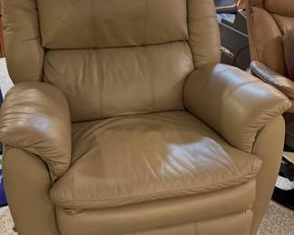 La-Z-Boy, leather recliner (tan)