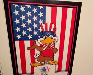 Poster featuring Sam the Olympic Eagle, the mascot for the 1984 Summer Olympics in Los Angeles.