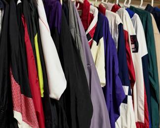 Over 100 Jackets- Warm Up Jackets, Sports Jackets- Wind Breakers- Top name brands IZod, Nike, Ralph Lauren, Head, Fila, Liz Claiborne Sport, Tommy Hilfiger, and more