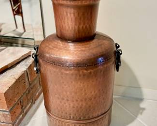 Hammered Copper Milk Churn