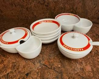 Pottery Barn Parmigiano & Olio D'Oliva serving bowl set.