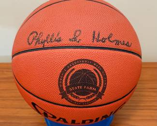 Basketball signed by Phyllis Holmes—the assistant coach at the Olympic Festival in Moscow in 1978, earning a bronze medal