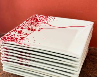 Cellar Falling Leaves Red Dessert/ Salad plates (12)