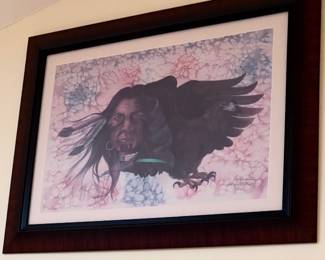 Framed and signed Print Arthur Armstrong.