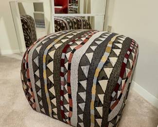 Fabric Geomatic design ottoman