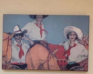 "Moon Dog Chasers and Palomino Racers" by American artist Donna Howell-Sickles