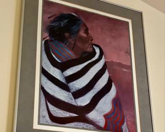 Pastel portrait by the Navajo artist Clifford Beck, Jr. (1946-1995).