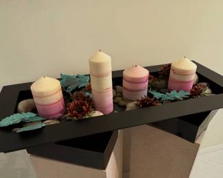 tabletop candle holder With candles