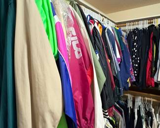 Over 100 Jackets- Warm Up Jackets, Sports Jackets- Wind Breakers- Top name brands IZod, Nike, Ralph Lauren, Head, Fila, Liz Claiborne Sport, Tommy Hilfiger, and more