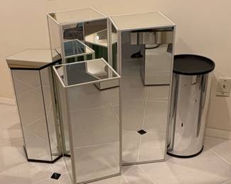 Mid-Century Mirrored PEDESTALS