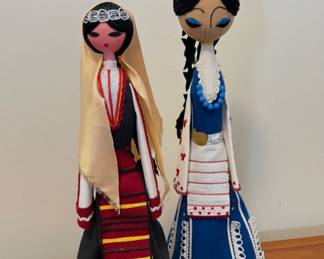 Handcrafted traditional Bulgarian folk dolls.