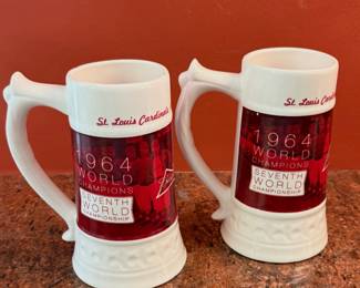 Vintage Budweiser St. Louis Cardinals beer stein mug commemorating the team's 1964 World Series championship