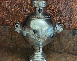 VINTAGE RUSSIAN ELECTRIC CHROME WATER SAMOVAR