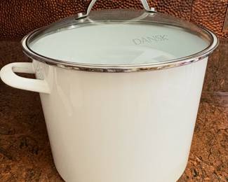 Dansk Kobenstyle enamel stock pot. The cookware line was designed by Jens Quistgaard in 1956.