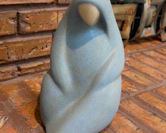 Vintage Black Navajo Pottery Madonna Sculpture by Black Black, Sedona, Arizona,